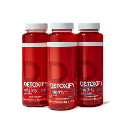 DETOXIFY MIGHTY CLEAN RESTORE HERBAL CLEANSE  8OZ DETOX DRINK - DISPLAY OF 3