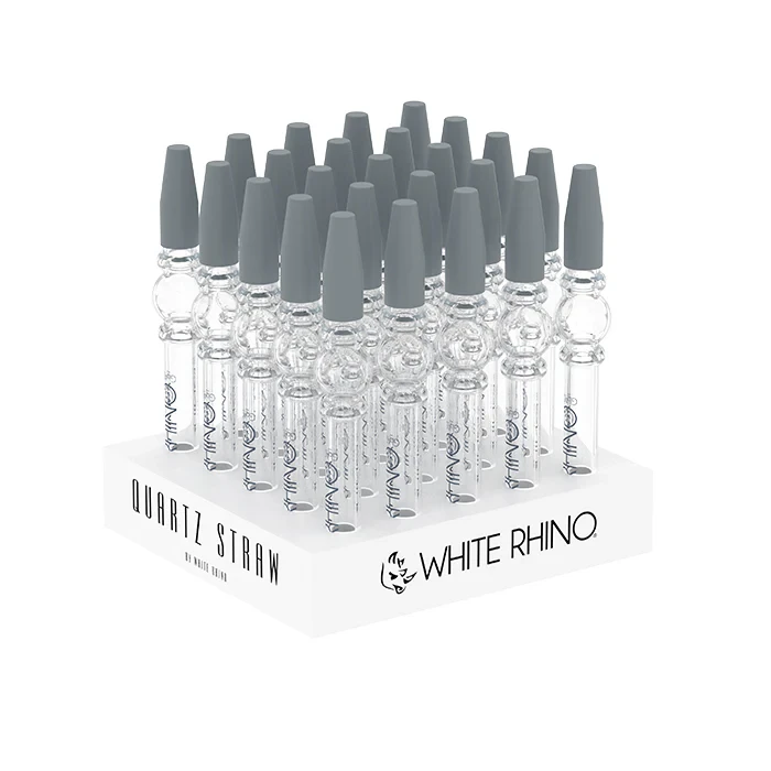 WHITE RHINO SMOKED XL CHILLUM WITH SILICONE CAP - DISPLAY OF 25